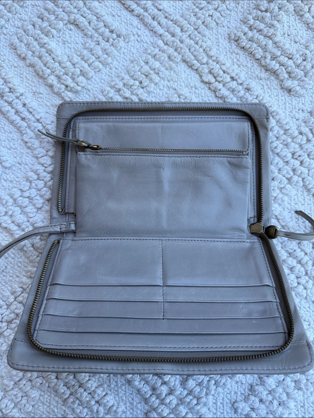 Hobo Leather Wristlet Wallet - Gray - Picture 6 of 10